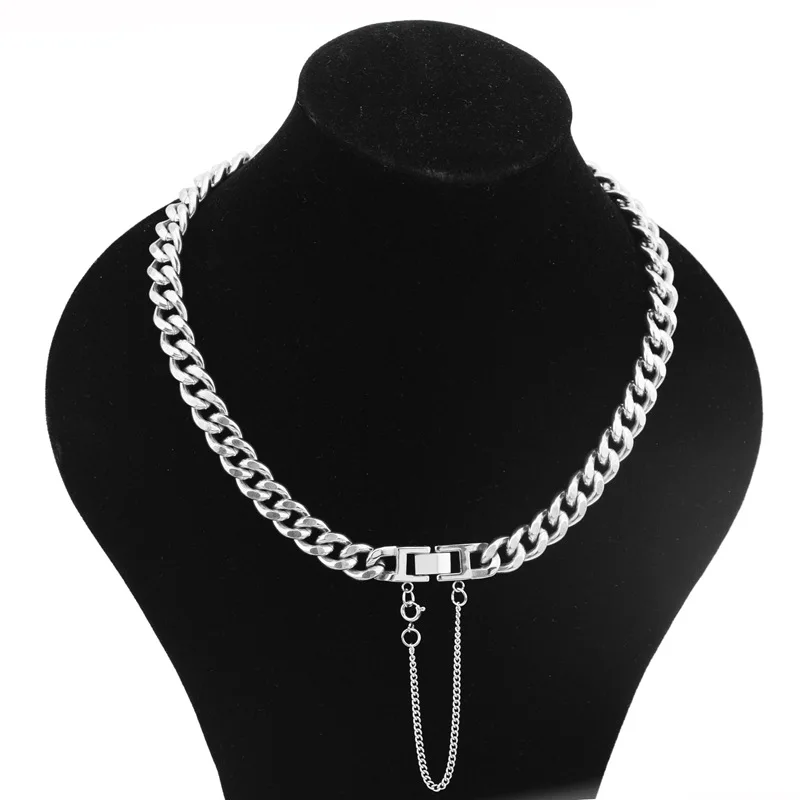 

Ожерелье на цепочке до ключиц Индивидуальные ювелирные изделия Пряжка из нержавеющей стали стиль для мужчин и женщин ошейник мужской