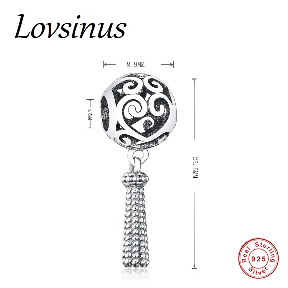 2018 новый 925 стерлингового серебра браслет Зачарованные с кисточкой сердцем