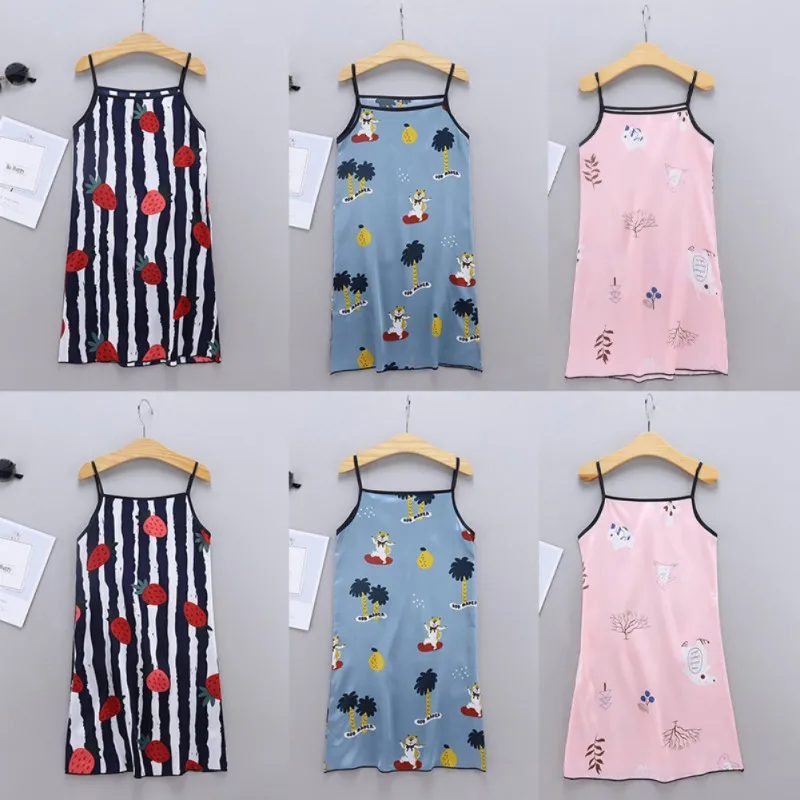 Летняя домашняя одежда для маленьких девочек ночная рубашка детская пижама с