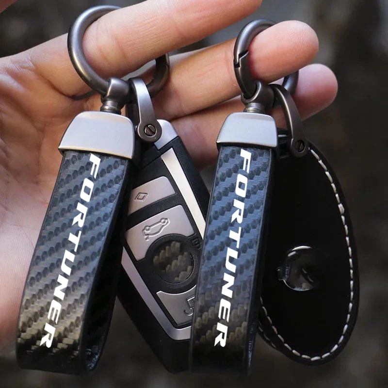 

Car Accessories Leather Keychain Key Chain Car Keyring for Toyota Fortuner 2009 2017 2018 2019 Lanyard for Keys