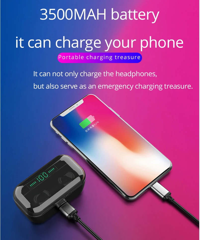 G6s Bluetooth наушники беспроводные наушники IPX7 водонепроницаемый TWS светодиодный дисплей гарнитура стерео спорт HiFi беспроводные наушники для телефонов