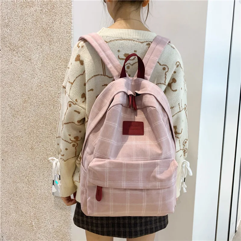 

Модная школьная сумка для девушек, повседневный новый простой женский рюкзак в полоску для книг, дорожные сумки на ремне для подростков
