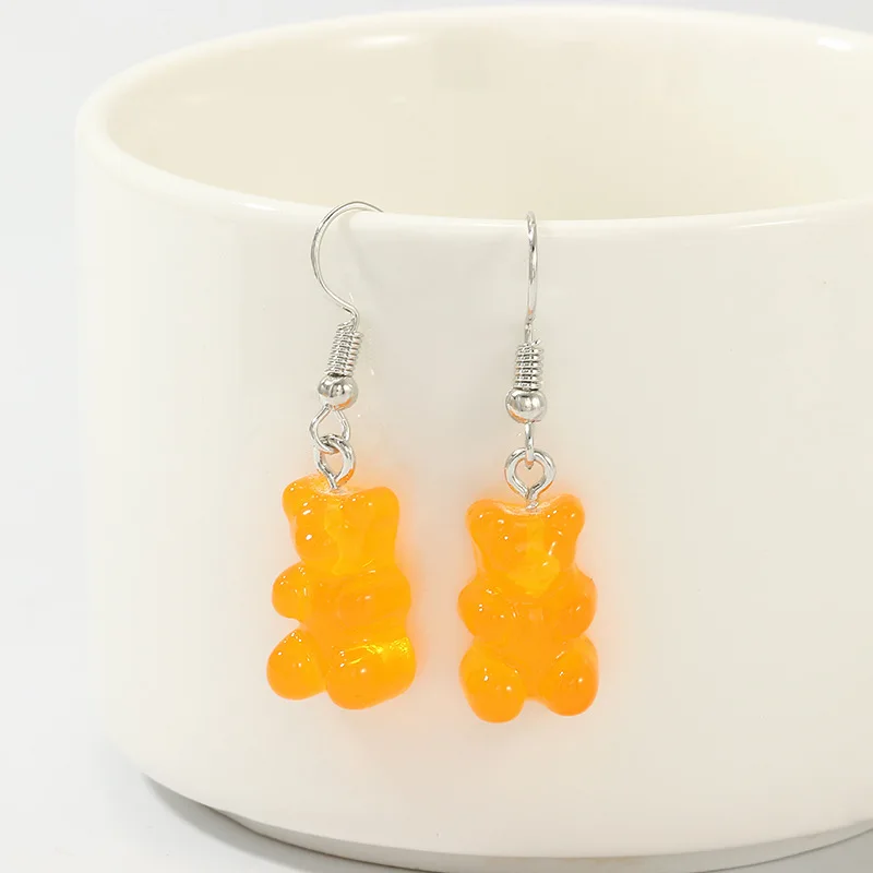 Мультфильм милый полимерные крючки серьги для девочек Цвет Фул в виде медведя из