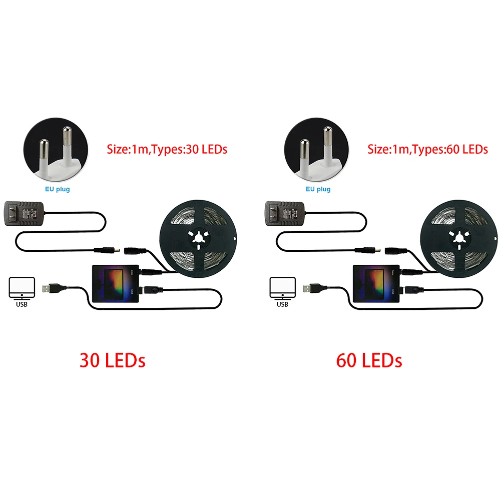 Светодиодный ленточный светильник WS2812 монитор экрана RGB USB компьютер для