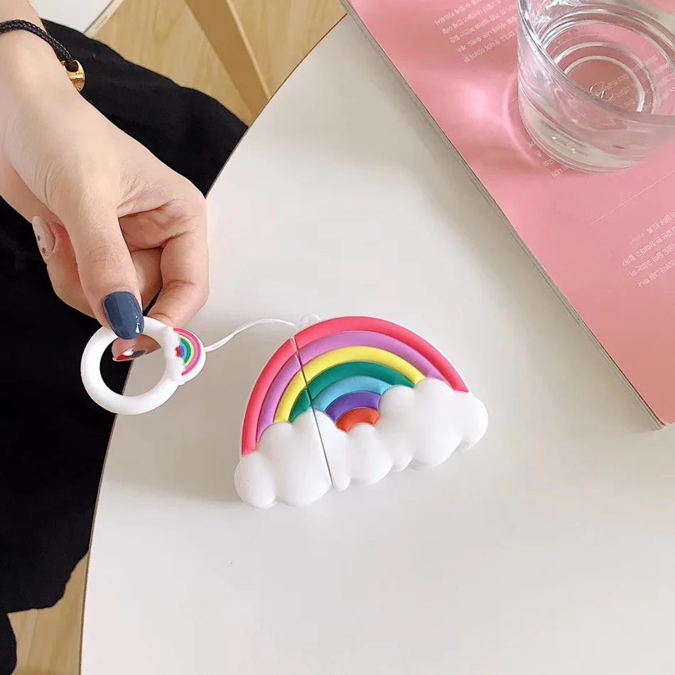 Чехол для наушников с объемным дельфином для Airpods 2, чехол с силиконовой пандой для Airpods, чехол для наушников, мышь для Earpods, наушники с кольцом