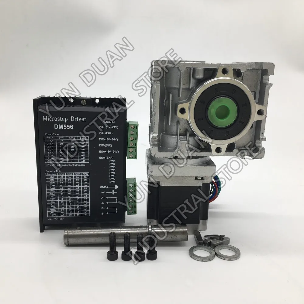 Комплект приводов шагового двигателя 1: 4 wormbox RV030 14 мм выход + Nema23 1 2 нм унций/дюйм