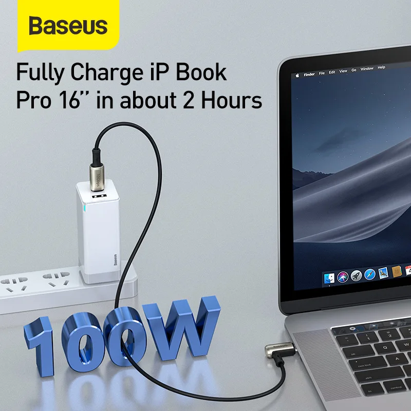 Кабель Baseus PD 3 1 100 Вт с USB Type C на для быстрой зарядки 4 0 шнур MacBook iPad Pro 4K @ 60 Гц USB-C Type-C