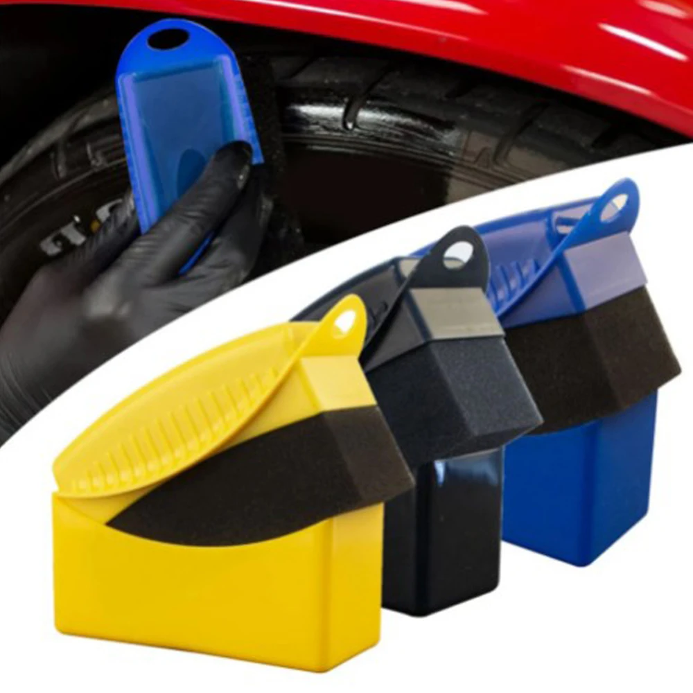

New Car Wheel Polishing Waxing Sponge Brush Non-slip Tire Cleaning Sponge with Cover Wheel Tyre Care Tool Detail Protect Hands