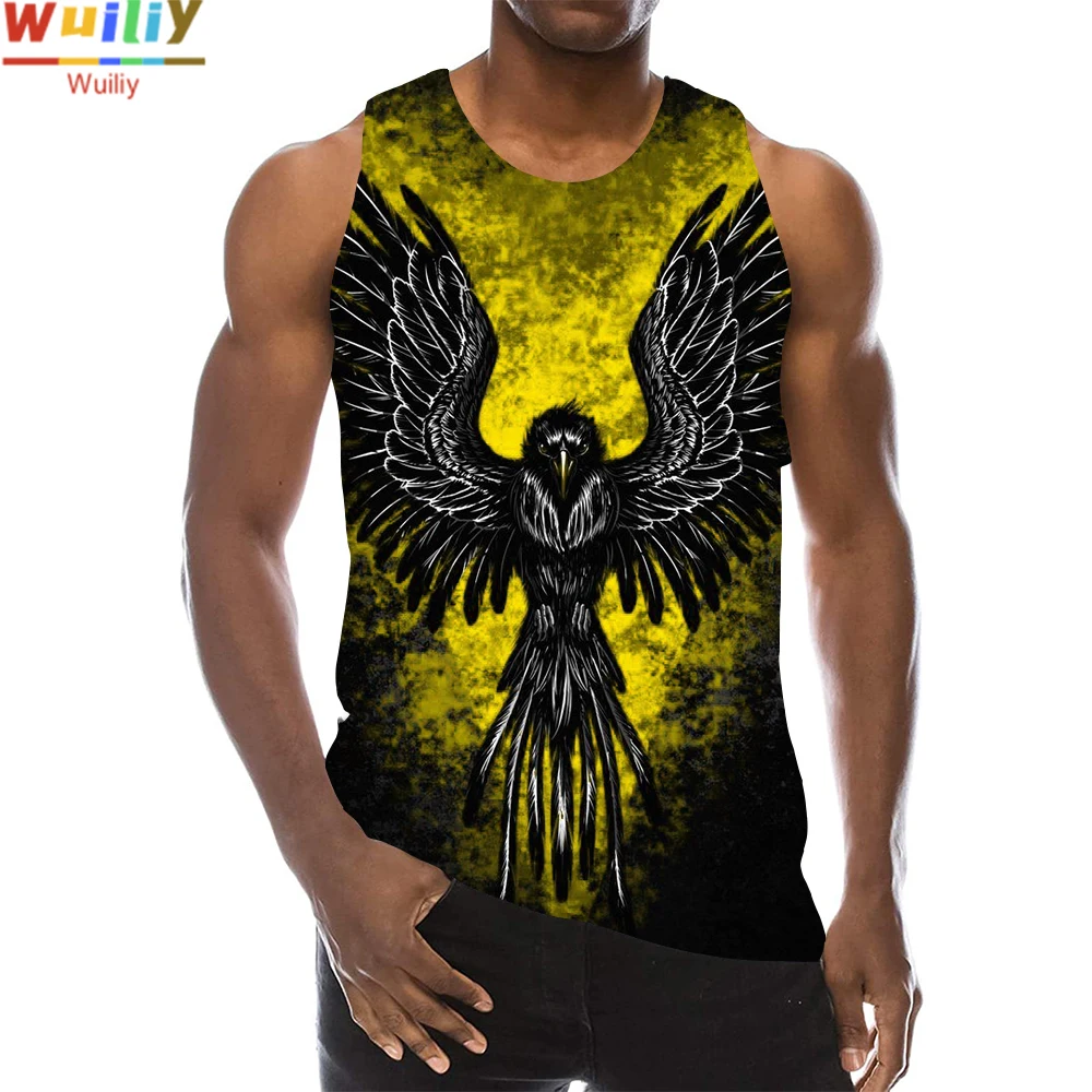 Мужская майка с 3d-рисунком орла жилет без рукавов рисунком ястреб Топ в стиле