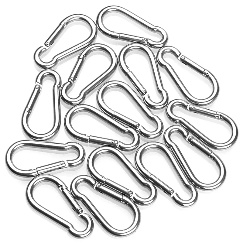 

Stainless Steel Spring Buckle Carabiner Solid Safety Buckle Wire Rope Quick-Hanging Safety Hook