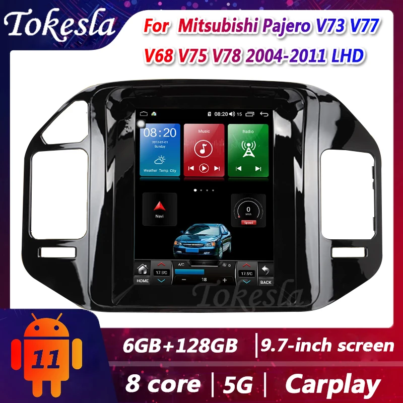 Автомагнитола Tokesla для Mitsubishi Pajero V73 V77 V68 V75 V78 2 din Android мультимедийный плеер с DVD и Gps