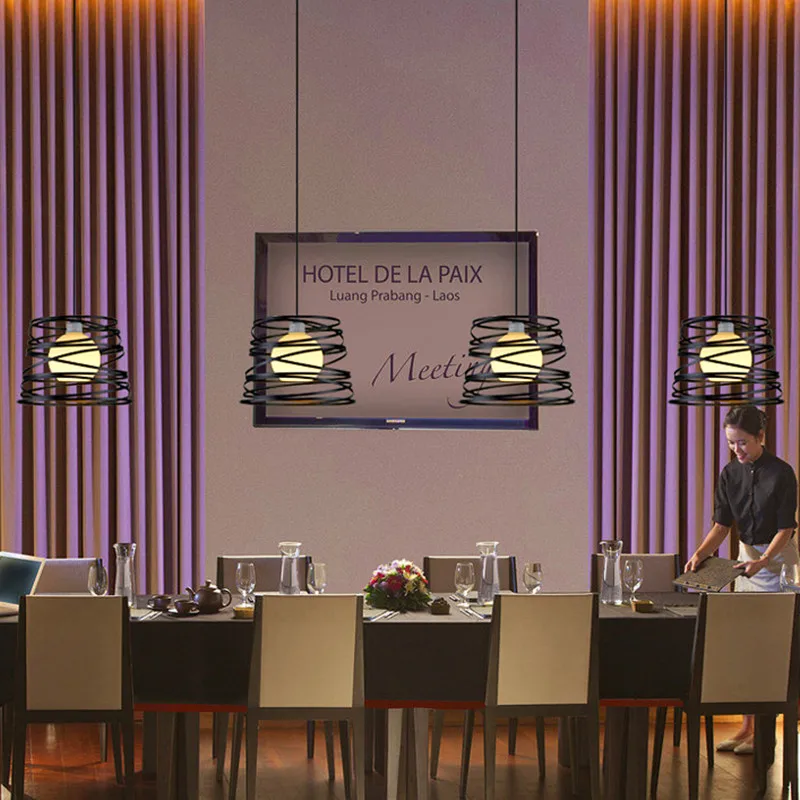 買取 LEDハンギングランプレストラン,シングルヘッドアイアンアート,コーヒーハウス,照明器具,スパイラルライト