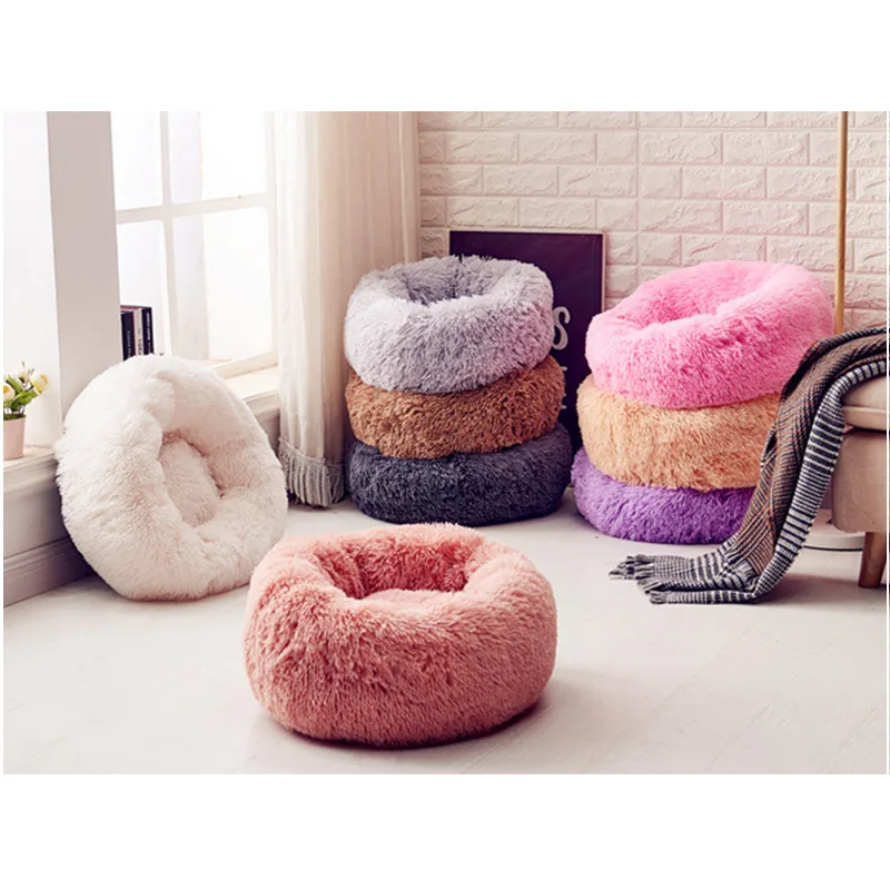 Супермягкая плюшевая кровать для собак подстилка кошек большого размера теплая