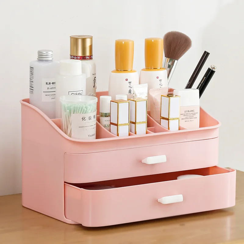 

Organizer For Cosmetics Female Makeup Storage Container Desktop Storage Basket Desk Organizer Table Storage Buckets Sundries Box