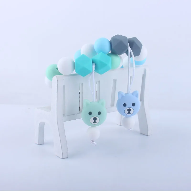 Пищевой силикон мини медведь Φ браслет играйте чтобы съесть кусание бусины