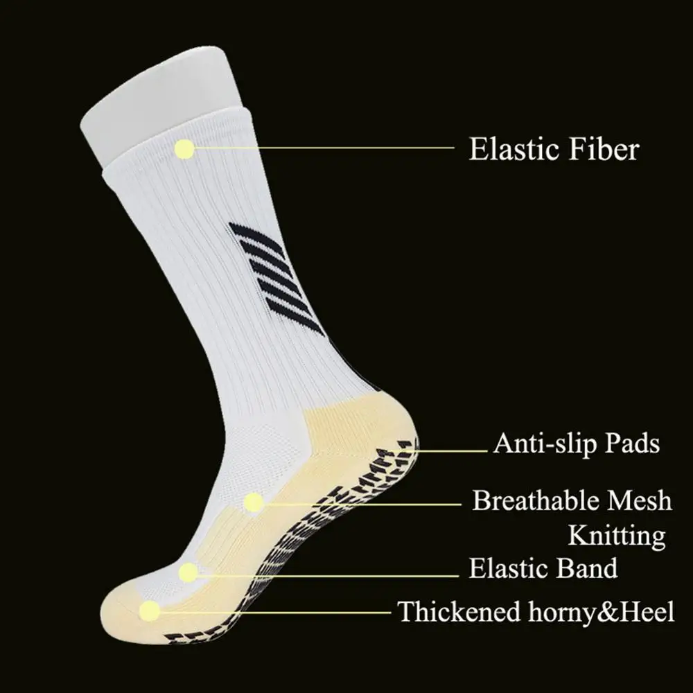 

Профессиональные мужские футбольные носки, противоскользящие футбольные носки для верховой езды, дышащие нейлоновые чулки для бега