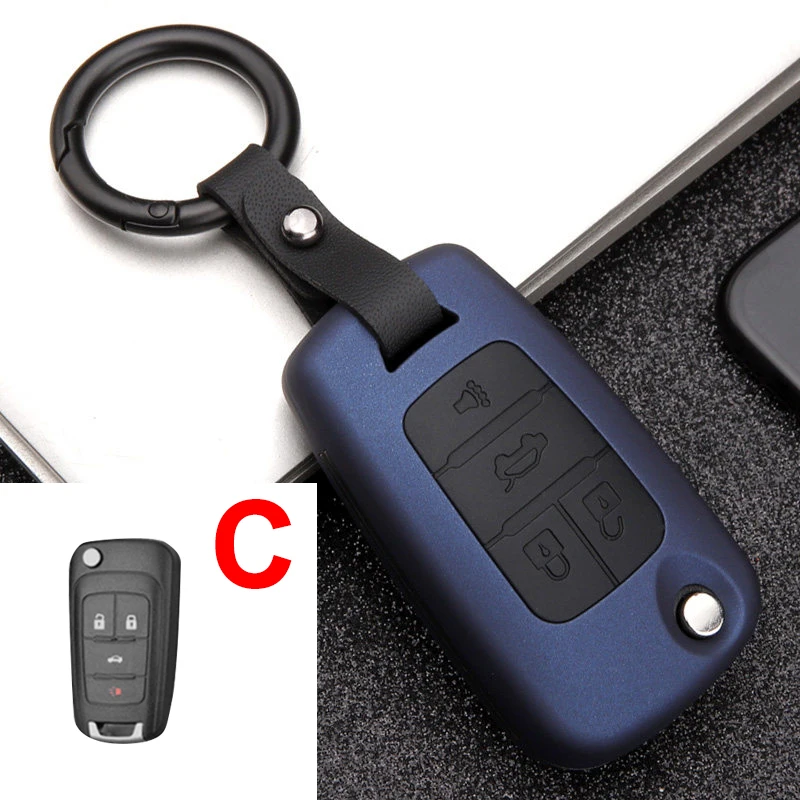 C Blue Чехол для ключа автомобиля для Chevrolet Cruze Aveo Lova Epica Opel VAUXHALL Astra Corsa Antara Meriva Insignia Zafira C Mokka Karl - Название цвета: C Blue