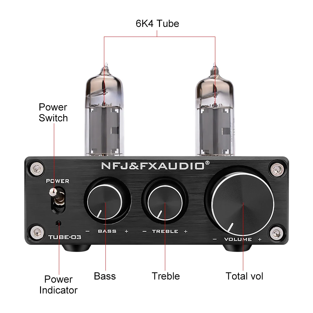 FX Audio трубчато 03 мини ламповый усилитель Bile буфер Hi Fi аудиоусилитель с тройной