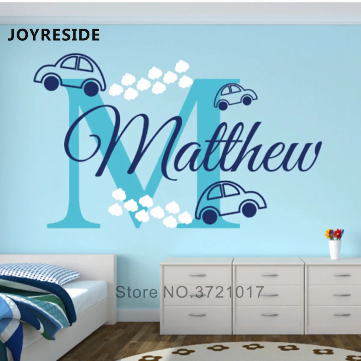 JOYRESIDE персонализированные названия стикер стены дома спальни Наклейки на стены с именем на заказ различные конструкции выбрать стены Sicker винил WM001