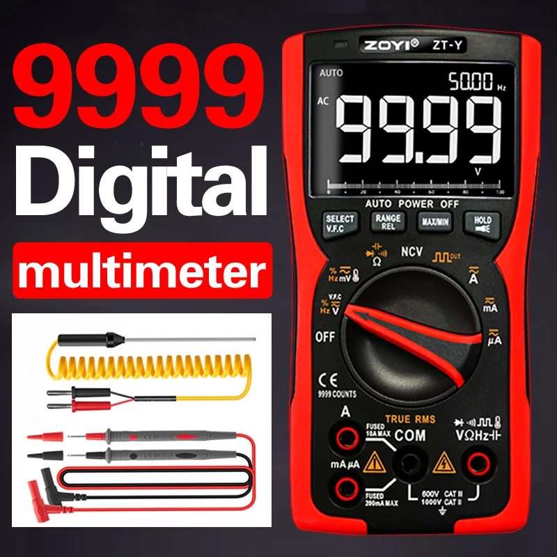 

ZT-Y Digital Multimeter 9999 Professional True RMS Analog Tester Multimetro DIY Transistor Capacitor NCV Testers Lcr Meter