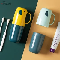 oyorefd portable travel toothpaste toothbrush case cute couples toothbrush cup bathroom tooth brush cover bathroom accessories
