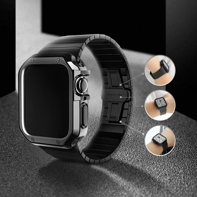 Ремешок металлический для Apple Watch 7 45 мм 41 мм 40 мм 44 мм 42 мм