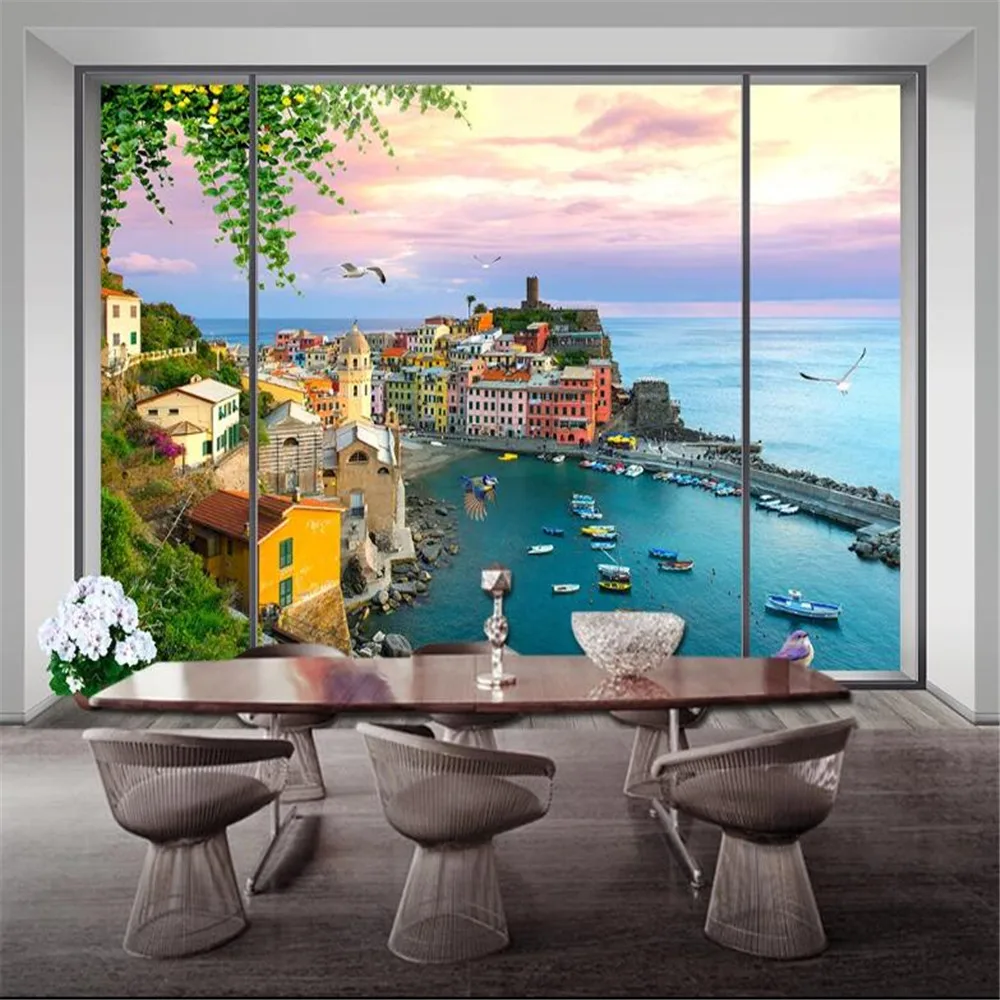 

milofi manufacturers custom wallpaper mural 3d window scenery bedroom background wallpaper mural