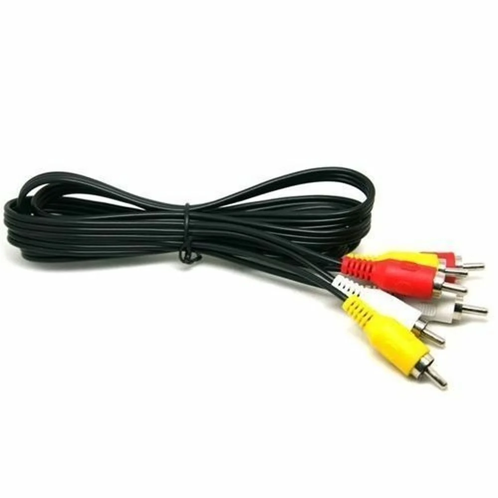3-полосный Аудио Видео AV RCA черный переключатель сплиттер с/3 кабелем | Компьютеры