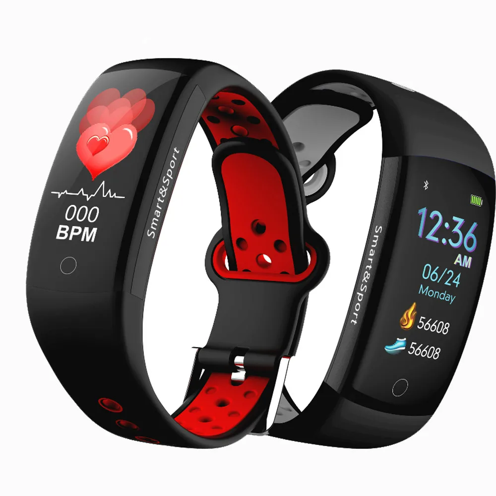 

Q6S Full Touch Smartwatch, Heart Rate, Blood Pressure and Sleep Monitoring Smart Bracelet, Waterproof and Dynamic 3D Colors