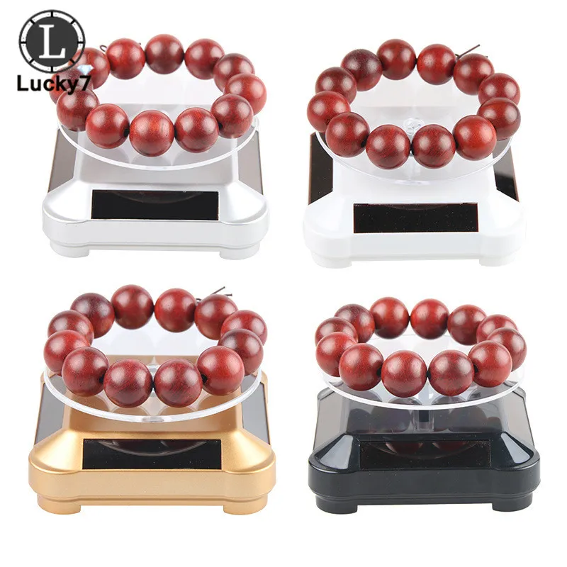 Солнечная Витрина 360 поворотный стол вращающиеся ювелирные часы Кольцо телефон