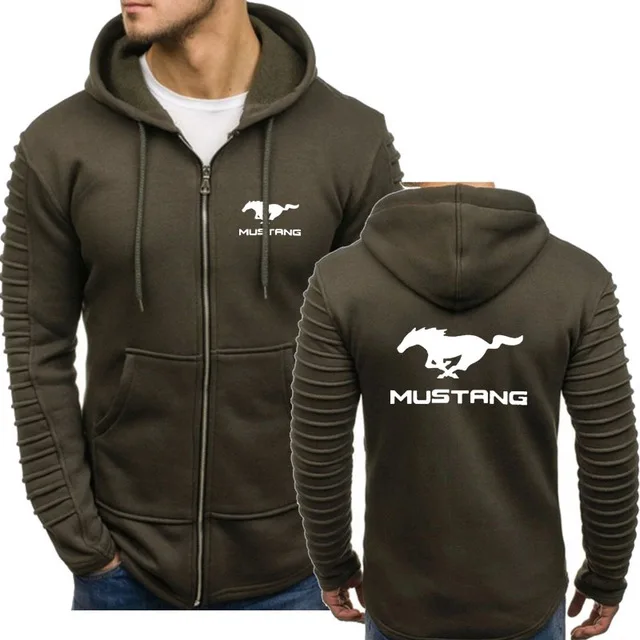 

NEW for Mustang Car Logo Print Casual Sweatshirt Hoody Spring Autumn Long Sleeve Thick Zipper Fashion Harajuku coats