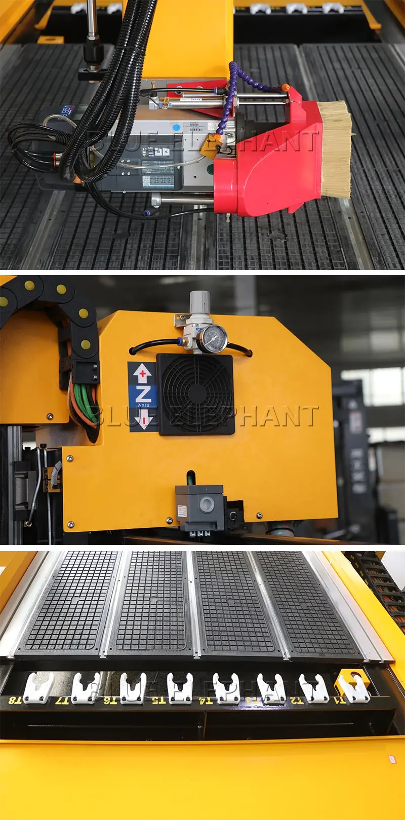 Синий слон CNC 1325 4 оси ATC деревянный кухонный шкаф дверь режущий маршрутизатор высокий Z лимит ЧПУ Резьба Машина для мебельной панели