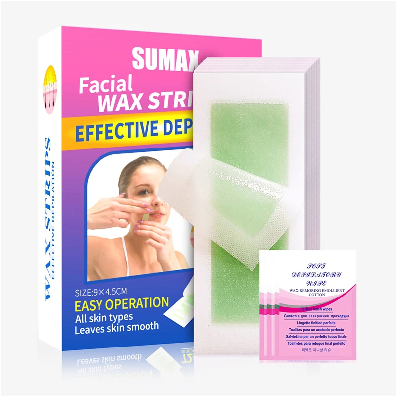 

72Pcs/Set Hair Removal Tool Wax Strips Waxing Wipe Sticker for Face Leg Lip Eyebrow Leg Arm Body Hair Removal Two Side Mini Size