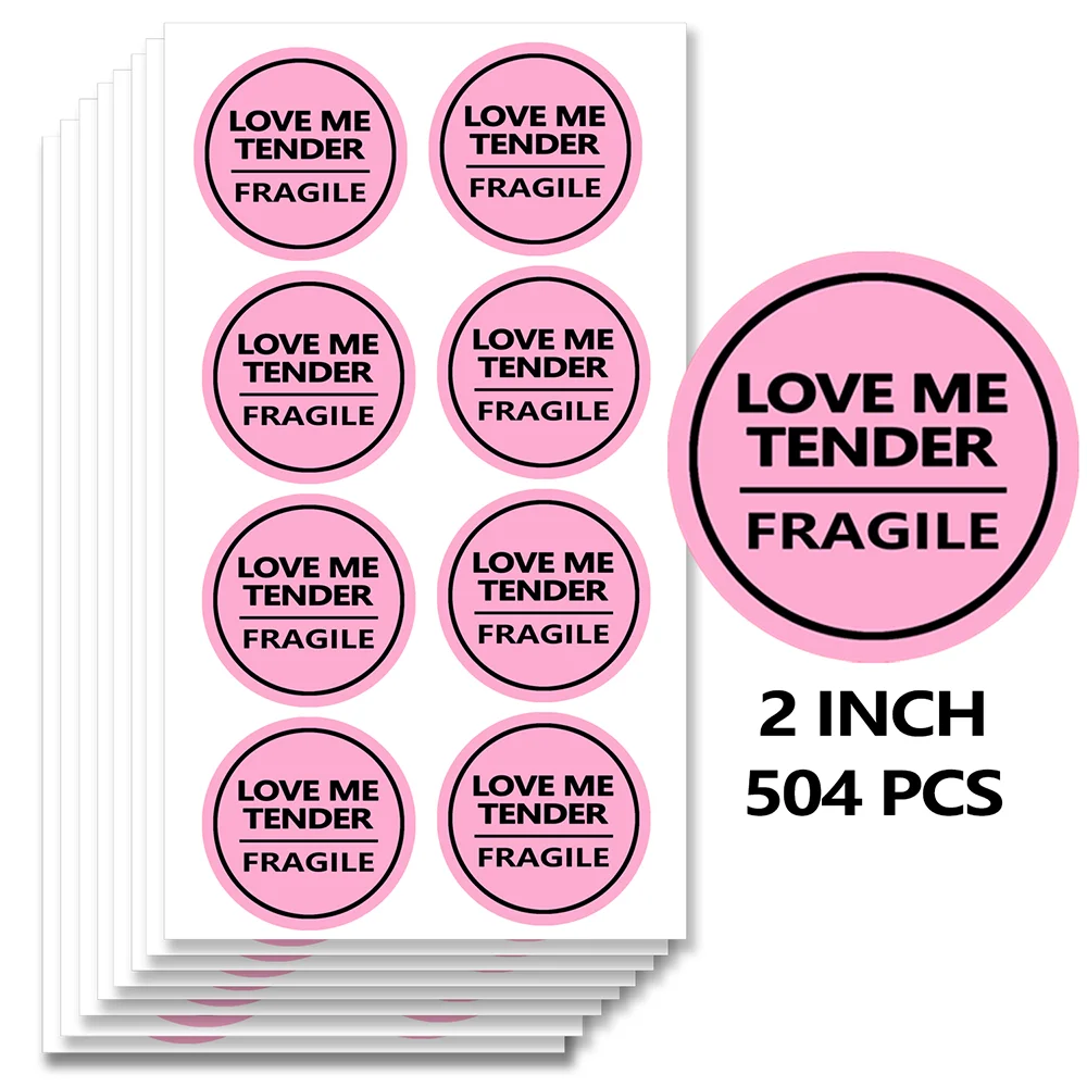 130 Fragile Small Business Labels Stickers Postage Self Adhesive Pink Purple 