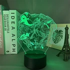 Игра Genshin ударная фигурка Hutao 3d светодиодный ночсветильник лампа Акриловая Светодиодная лампа аниме Genshin Impac Hu Tao светильник