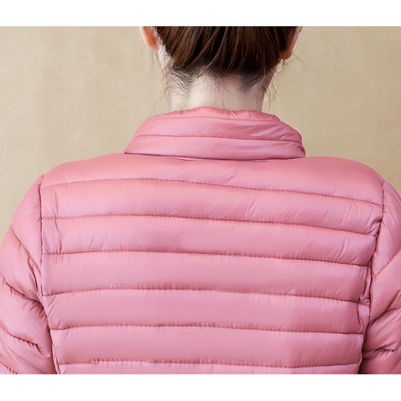 

Fashion Thin Cotton Coats Women Candy Color Slim Outwear Autumn And Winter Plus Size 4XL Parkas Coats Female
