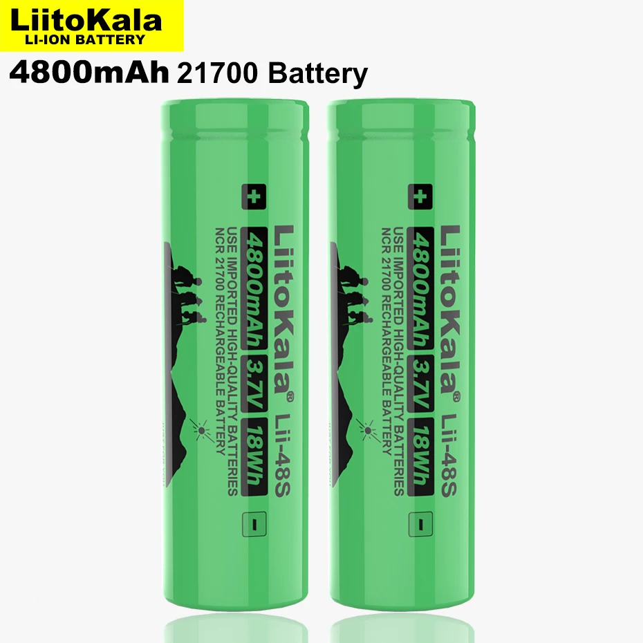 LiitoKala Lii-48S 3 7 в 4800 мАч 21700 литий-ионный перезаряжаемый аккумулятор 9.6A power 2С