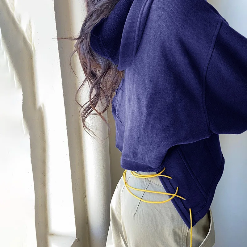 Осенне зимний корсет с капюшоном буквенным принтом женские спортивные свитера