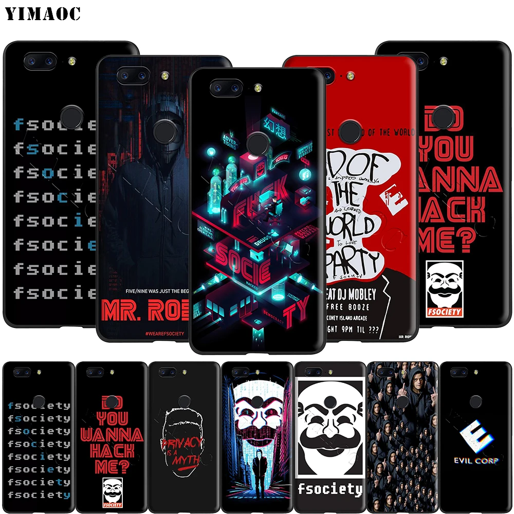 Силиконовый чехол Yimaoc Mr Robot для Oneplus 7 7T Pro 6t 6 5t 5|Бамперы| |