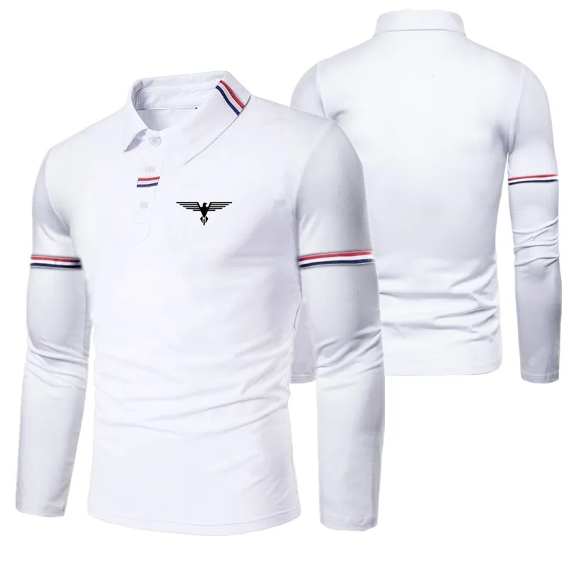 New fashion new men's long-sleeved casual polo shirt | Мужская одежда