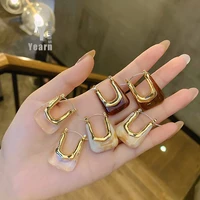 2021 new korean temperament high sense acrylic u shaped drop earrings for womens retro jewelry party girls fashion accessories