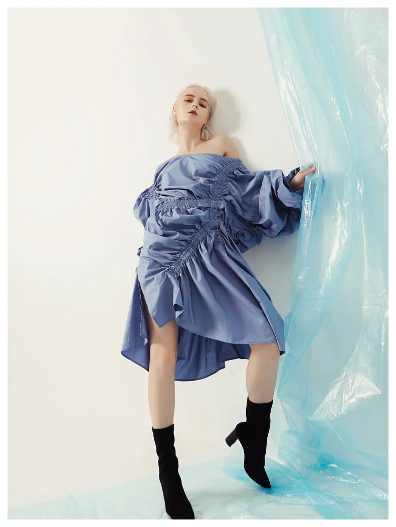 

MSXU элегантные модные нерегулярные Ruched плиссированные приталенные Повседневные Вечерние платья Vestidos