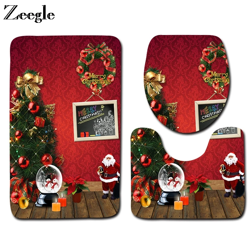 3 шт. Нескользящие Коврики для унитаза из фланели | Дом и сад