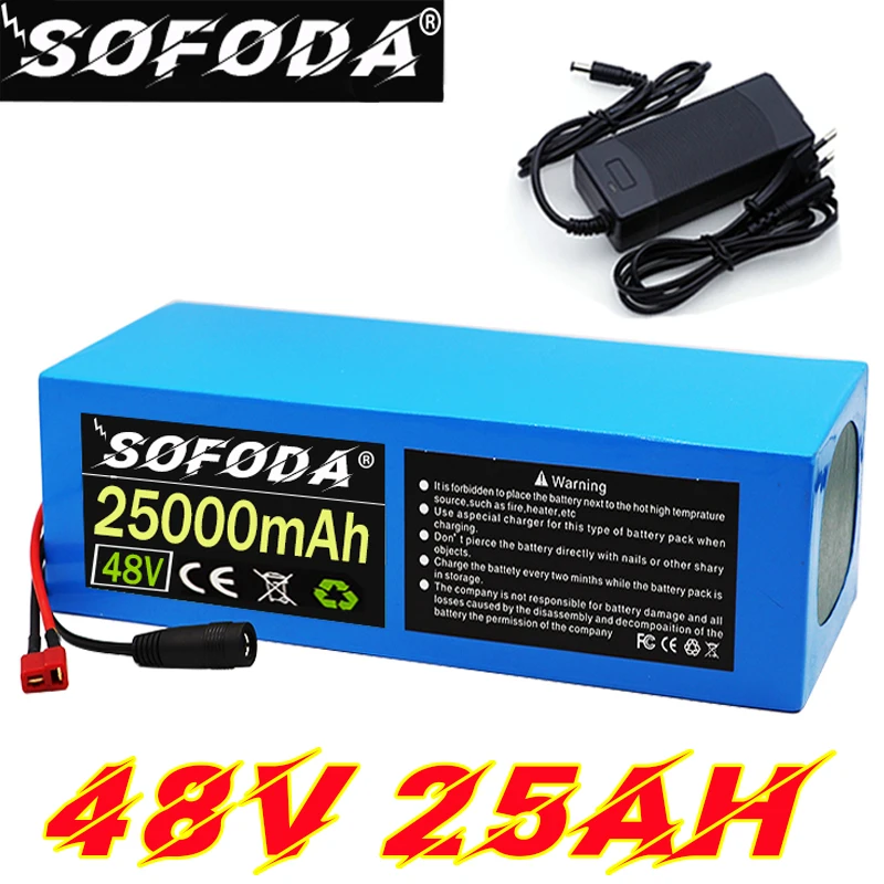 Electric bicycle battery 18650 pack 48V 25Ah 25000mAh 1000W powerful lithium with BMS+charger | Электроника
