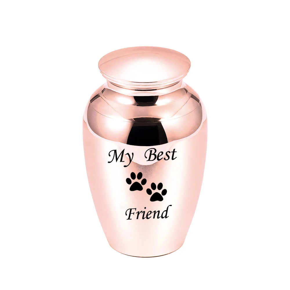 Урна для кремации с принтом лапы в форме сердца металлическая урна домашних