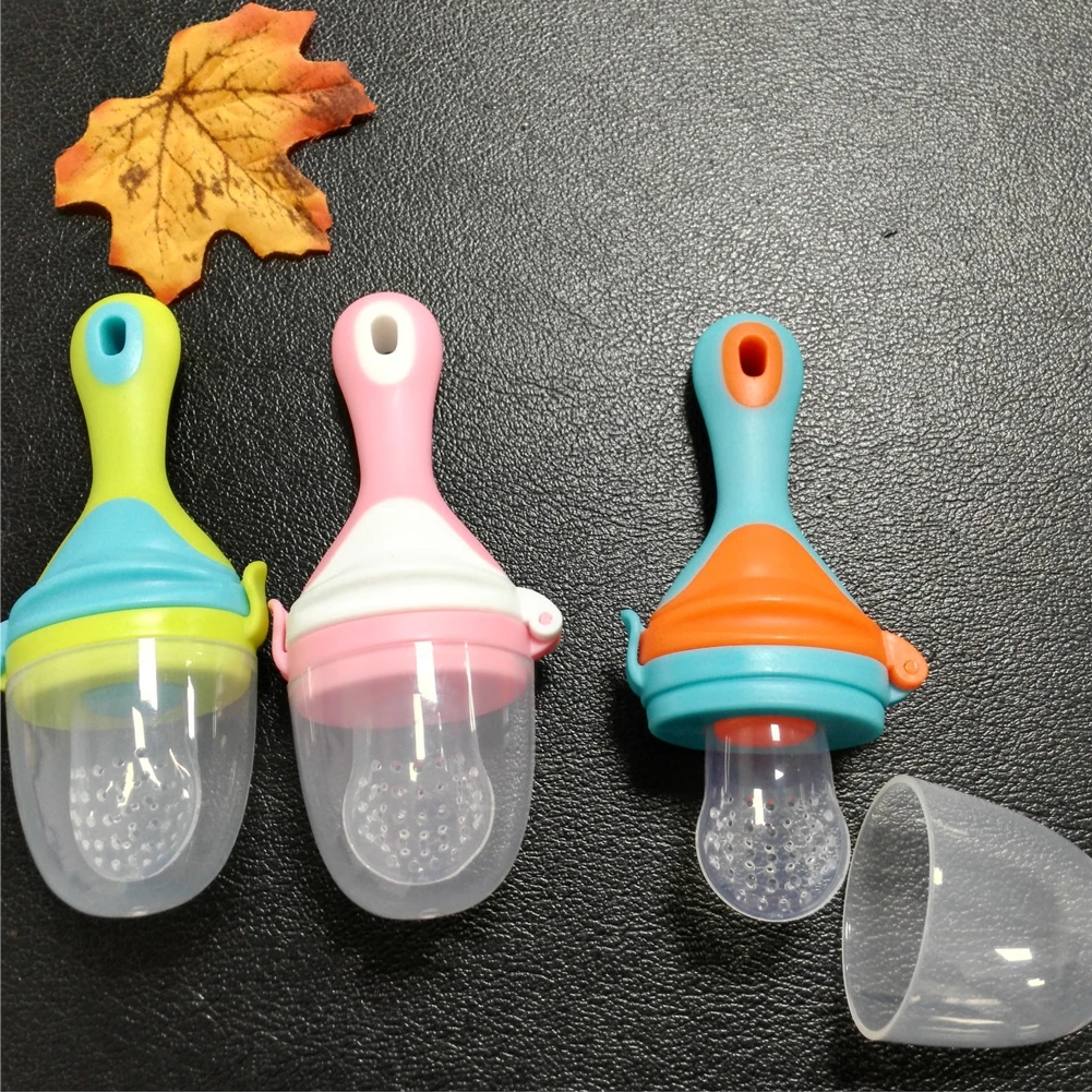 Portable Bright Color Balanced Diet Silicone Fruit Pacifier Nonslip Assisted Food Nipple Baby Feeding Soother Teething Daily