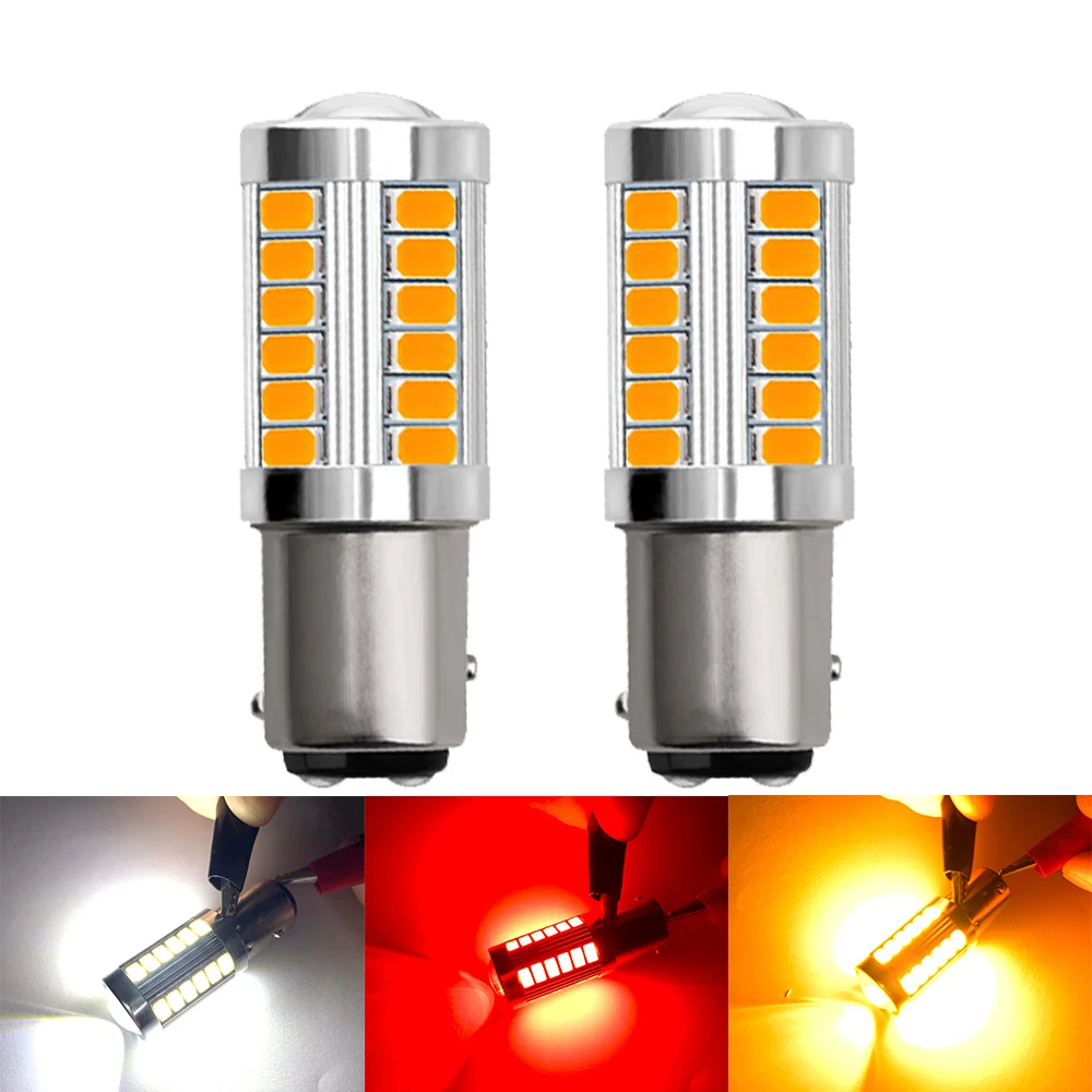 2X 1157 P21/5 Вт BAY15D PY21W BA15S P21W 33 SMD 5630 5730 светодиодный Автомобильные стоп сигналы противотуманных фар автомобиля