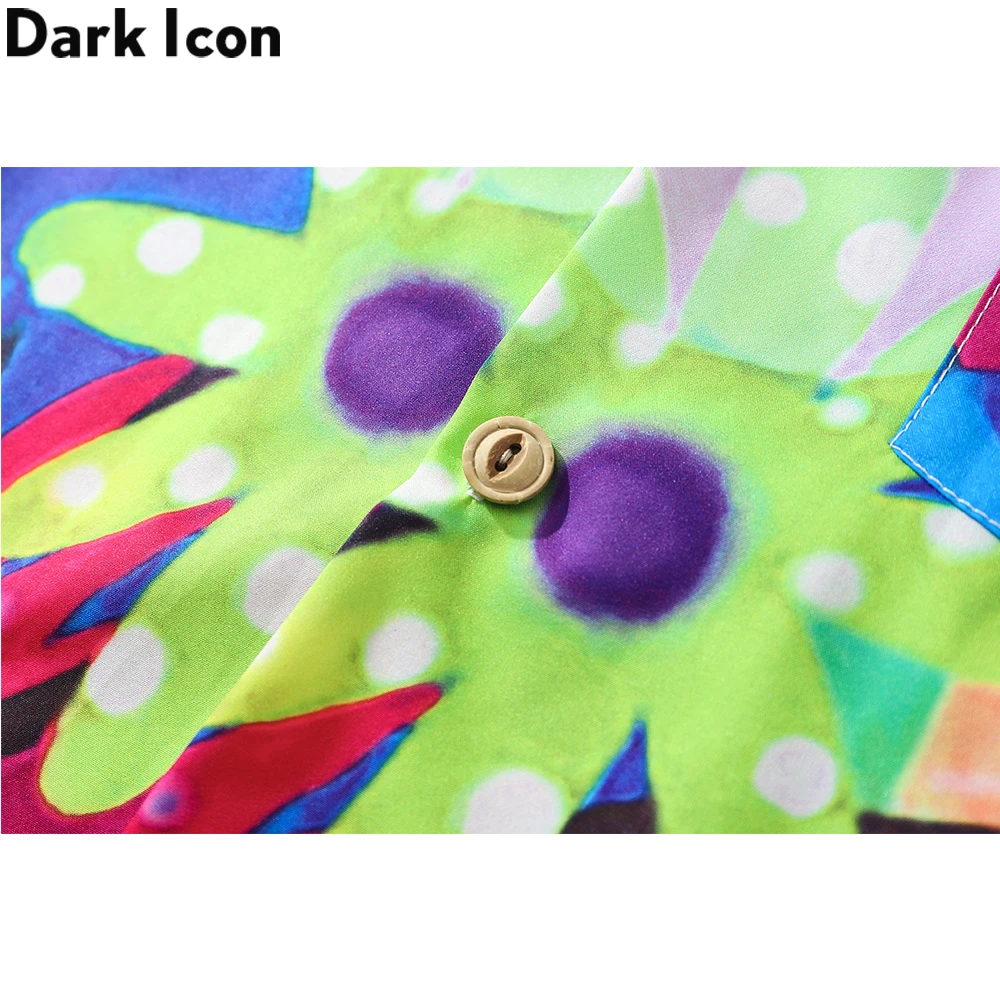 

Front Pocket Street Hawaiian Shirt Men Vintage Collar Cube Men's Shirt Summer Shirts for Man