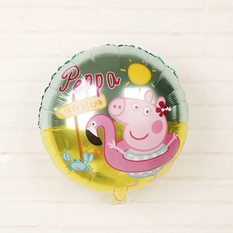 1 шт. 18 дюймов Peppa фигурка свиньи воздушный шар Peppa Джордж фольгированные шары детский душ С Днем Рождения Вечеринка комната Dcorations детские игрушки подарок - Цвет: 1pcs