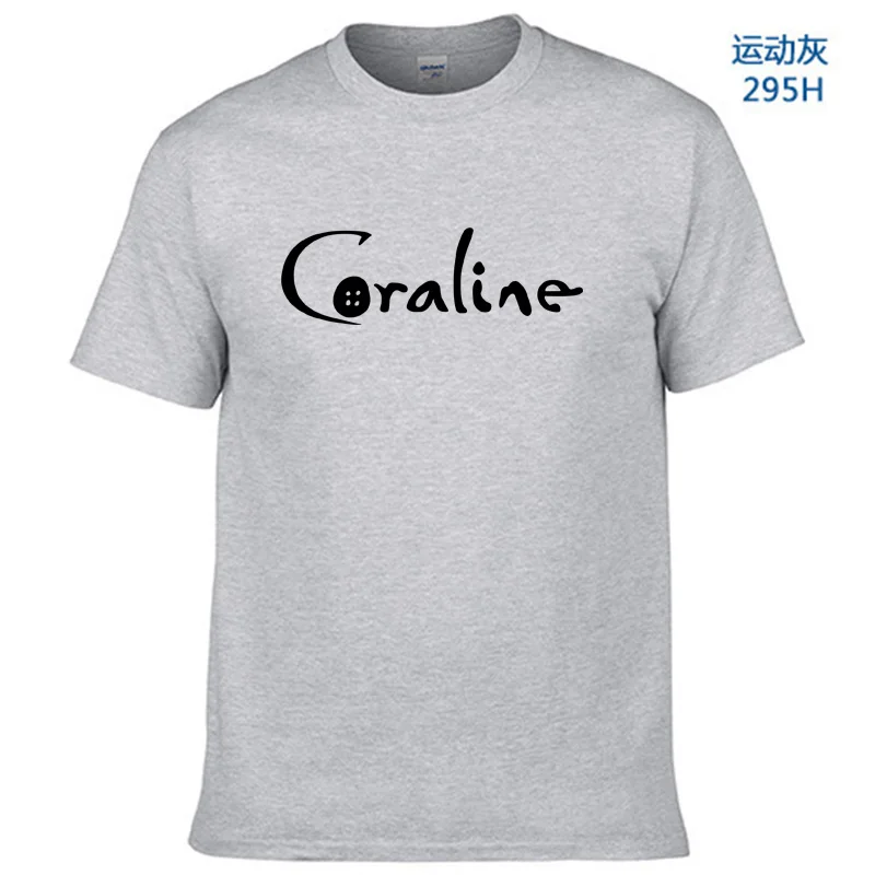 Новинка 2020 Мужская хлопковая футболка с принтом CORALINE Повседневная забавная для